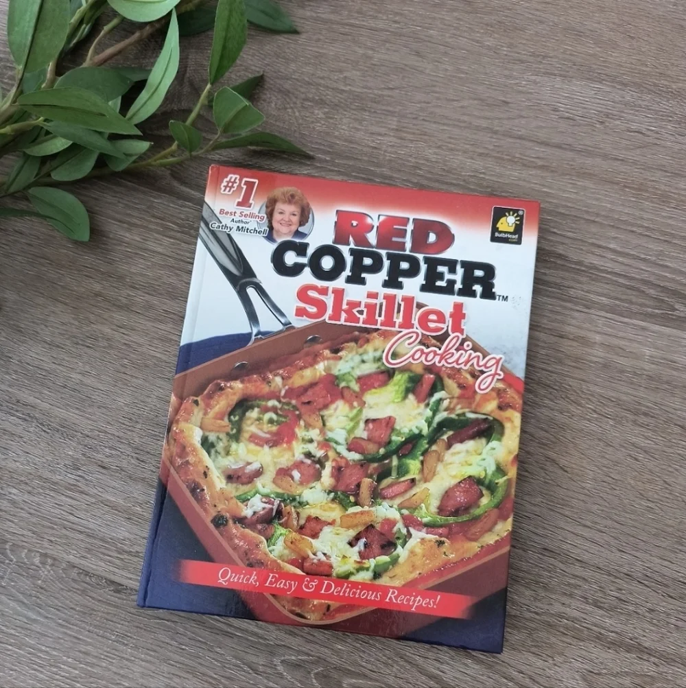 Red Copper Skillet Cooking Cookbook from Cathy Mitchell by BulbHead